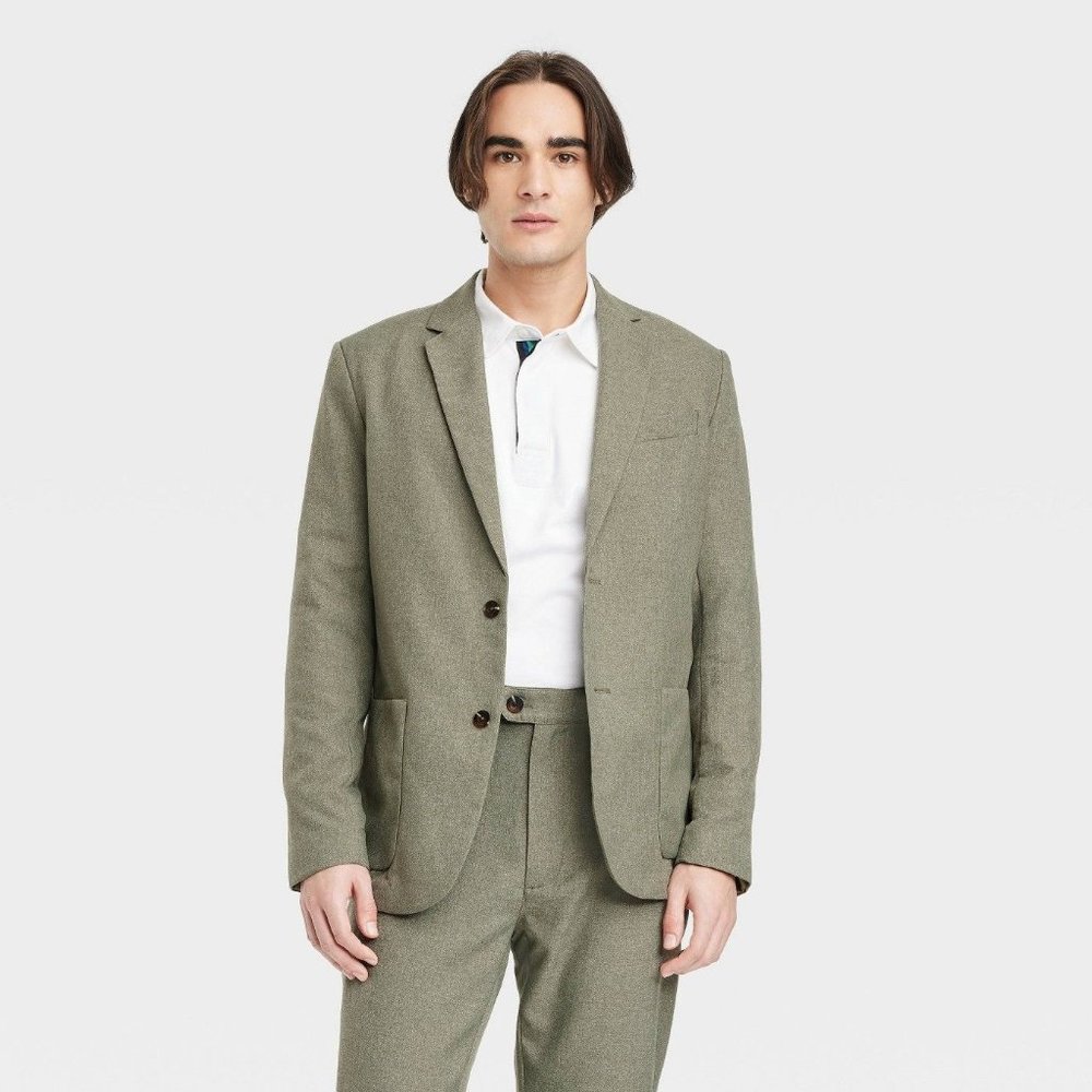 Houston White Adult Textured Blazer Dark Green Medium
